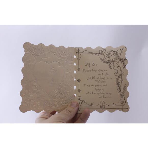 Countryside in Heart-shaped Frame, Used Greeting Card, With Love, Valentine - Picture 2 of 3